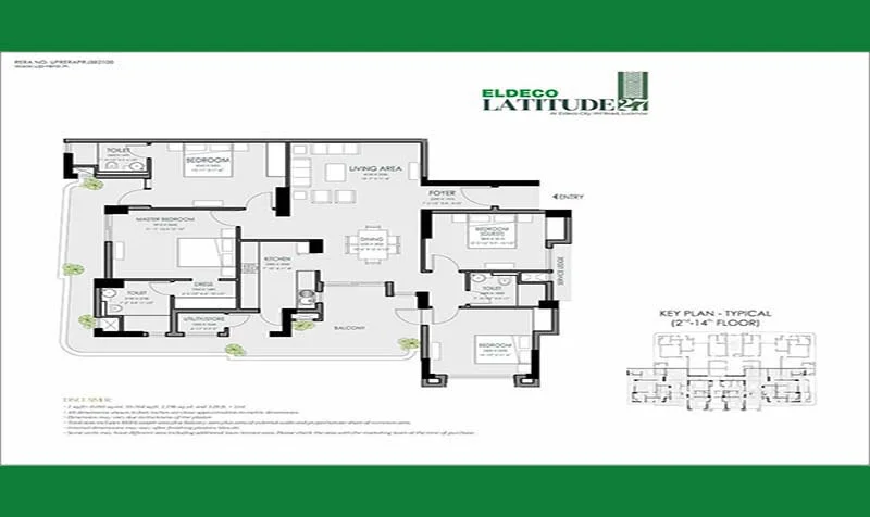 Eldeco Latitude 27 4BHK floor plan